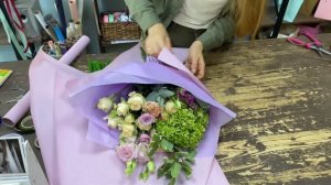 Быстрая упаковка букета на 75 р/ Букет с домашней гортензией