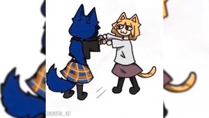 –Мем с Неко Арк и моим персонажем "анимация"