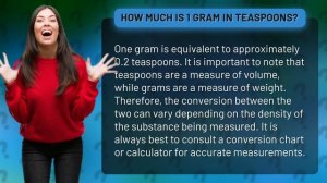 How much is 1 gram in teaspoons?