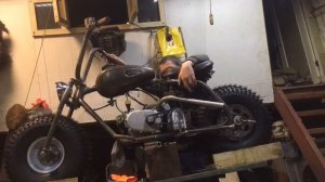 Самодельный мотовездеход. Homemade fat tire mini bike