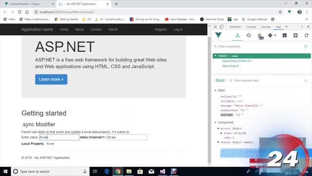 Custom Events .sync Modifier in vue js