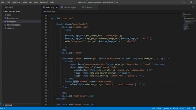 010 Creating a Custom Search Bar - Wordpress Theme Development Course With PHP And XAMPP