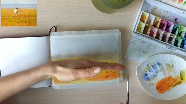 Мой скетчбук + картина акварелью "Степная лошадь" смотреть онлайн