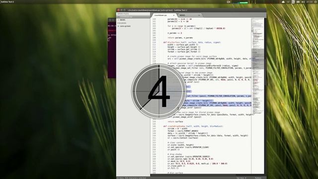 separated 2-pass gaussian-blur in Python