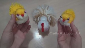Простая идея для изготовления цыпленка из пряжи - Поделки своими руками - Как сделать цыпленка