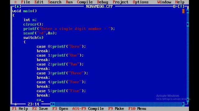 C Program To Display User Entered Single Digit Number in Words | Program To Display Numbers in Word