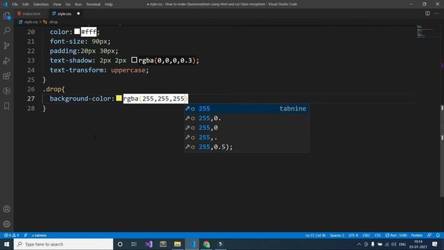 How To Make Glassmorphism using HTML5 And CSS3 | Glass morphism CSS | Code4education 2021
