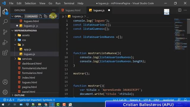 JavaScript formas de mostrar una lista de Objetos método foreach y slice para seccionar PARTE 1/2