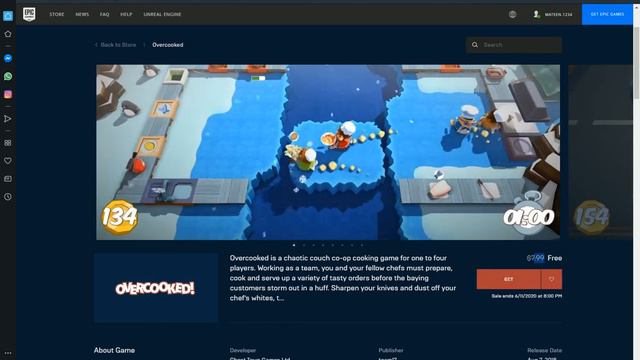 Overcooked is free on epic games overcooked free epicgames