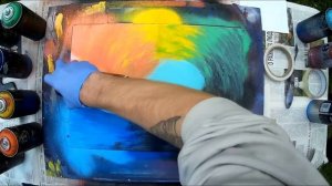 Rainbow Surfer - Spray Paint Art / КАРТИНА БАЛЛОНЧИКАМИ
