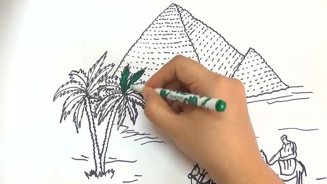 DRAW AND COLOR EGYPT PYRAMID COLORING PAGE FOR KIDS-HOW TO DRAW PYRAMIDS смотреть онлайн