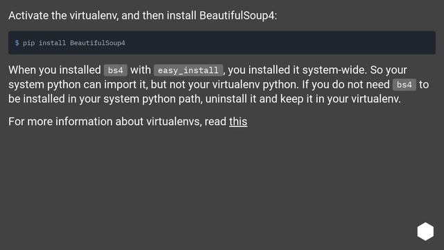 ImportError: No Module Named bs4 (BeautifulSoup)