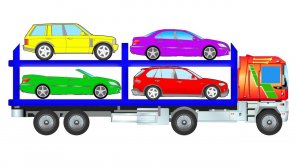 АВТОВОЗ везёт транспорт. Изучаем разные машины - Кабриолет,  Внедорожник, и Гоночный автомобиль