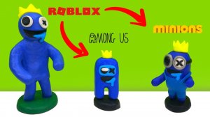 Синий Монстр, Синий Амонгас и Синий Миньон из пластилина ► Rainbow Friends ? Roblox | ИЗИ Лепка