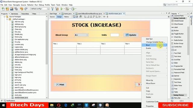 8. Blood Bank Management System in java - Stock Increase Page (JFrame, Mysql Database, Netbeans IDE смотреть онлайн