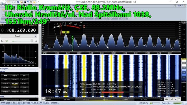 11.05.2023 07:46UTC, [Es], Rádio Kroměříž, Чехия, 88.2МГц, 1551км, 200Ватт