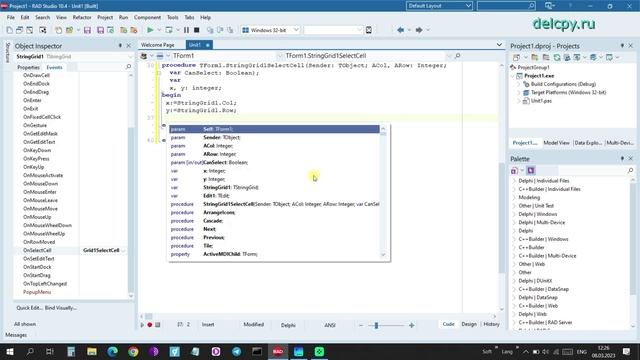 StringGrid Delphi.