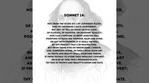 William Shakespeare’s Sonnet-- 14