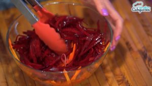 Салат из свеклы и вареной моркови. Простой рецепт на стол!