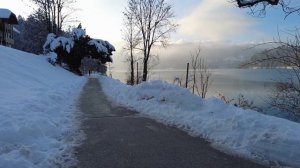 Заснеженный Блед, Словения. Прогулка вдоль озера Блед декабрь 2021.