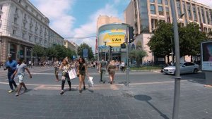 Walking Nice, France - Main Shopping Street to Nice Ville Train Station from Place Massena