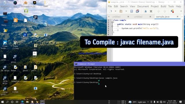 How to Compile and Run Java Program including packages in Command Prompt in Telugu смотреть онлайн