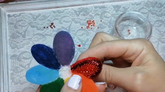 Цветик-семицветик Брошь. Автор Марина Кадуцкая. #украшениецветок #брошьцветок