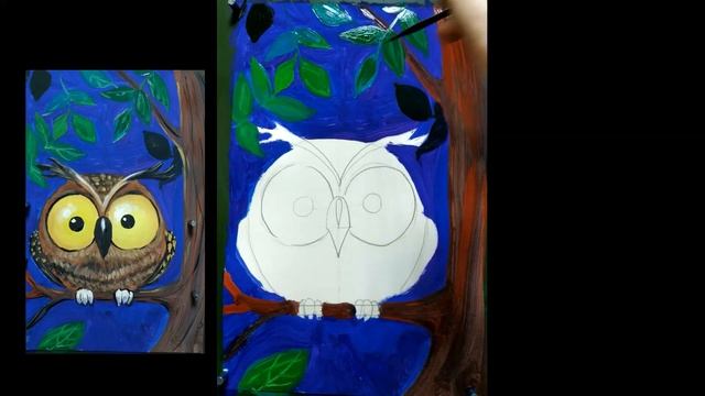 гуашь. Совенок смотреть онлайн