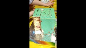 как разрезать квадратный  торт \ how to slice cube cake