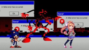 Hedgehog Family Reunion (and Monika) - FNF Fatality but it's Exe and Monika vs Fatal Error