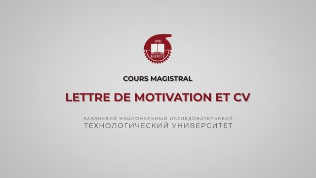 Lettre de motivation et CV