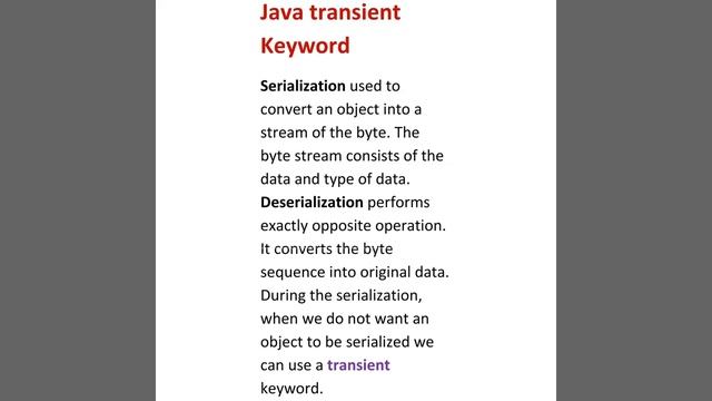 Java transient Keyword @javasip-official смотреть онлайн