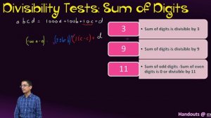 Divisibility Tests (2,3,4,5,6,8,9,11): How Do Tests of 3, 9, 11 Work? (NCERT Mathematics)