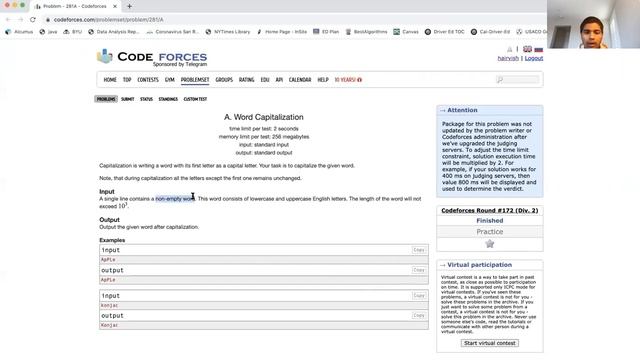 Codeforces - 281A Word Capitalization