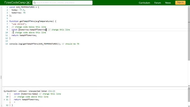 Use Destructuring Assignment to Assign Variables from Objects- freeCodeCamp ES6