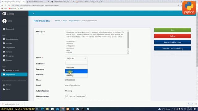 WEB DESIGN PYTHON AND DJANGO enable icons to admin panel for approve  reject  pending  and side NAV