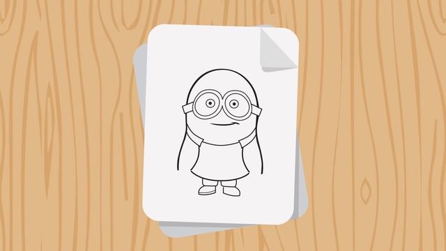 Как нарисовать Миньона Легко из Гадкий Я, How to Draw a Minion