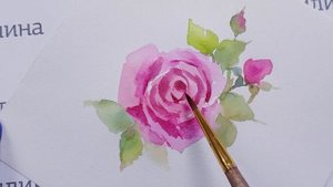 Акварельная Роза. Мастер-класс, акварельная роспись /Rose, watercolor