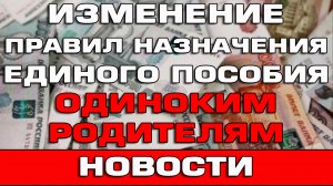 Изменение правил назначения Единого пособия для одиноких родителей Новости