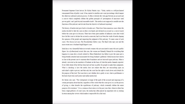 Prominent SC Lawyer Dr. Kislay Pandey says, “It is time to monitor media trials to preserve justice смотреть онлайн