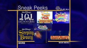 Sneak Peeks Menu (Disney & Friends Party Time (2008) DVD)