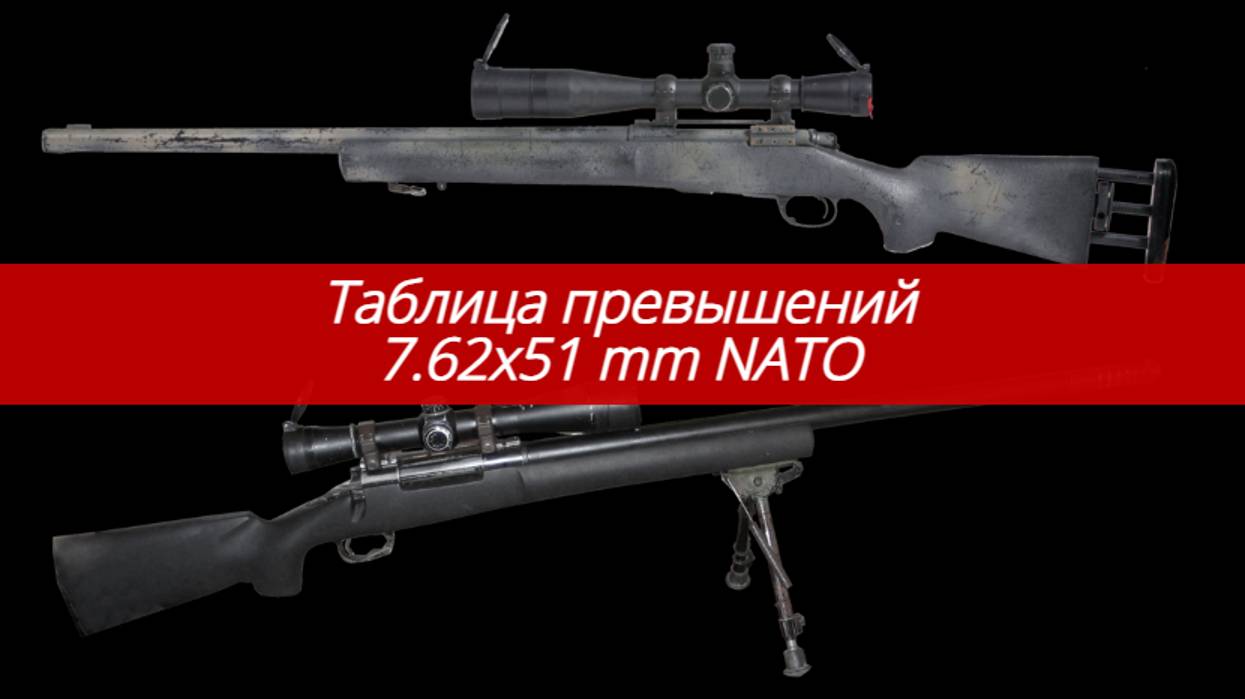 Винтовка M24 таблица превышений 7.62x51 mm NATO