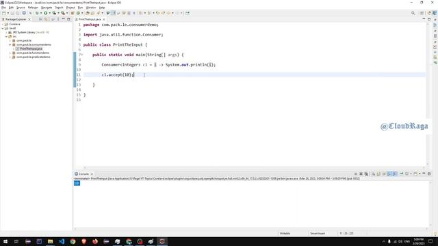 Java 8 - Tutorial - 34.Printing input values using Consumer interface|#cloudraga #Java8_by_CloudRag смотреть онлайн