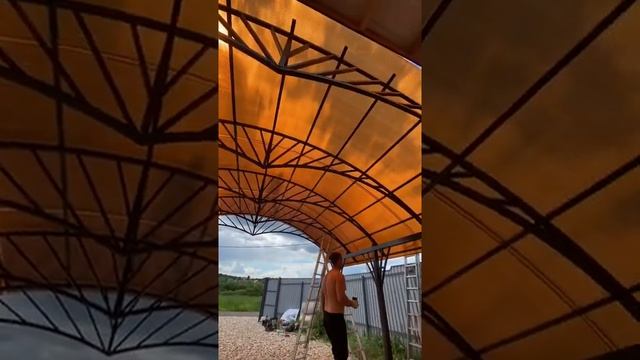 Навесы из поликарбоната Спецкаркас | Арочный навес для машины смотреть онлайн
