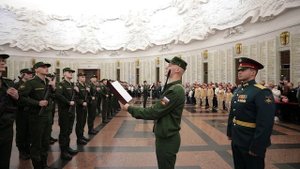 Новобранцы Преображенского полка из Смоленской области приняли присягу в Музее Победы в Москве