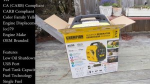 Champion  2500 Watt Inverter Generator Review By  John Christian