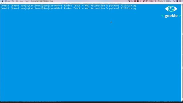 Python Learning Journey of a 12 year old & Web automation demo @ Geekle's Python Global Summit