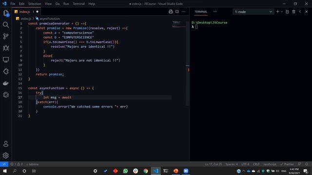 JavaScript async/await