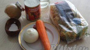 Макароны по-флотски с тушёнкой в мультиварке