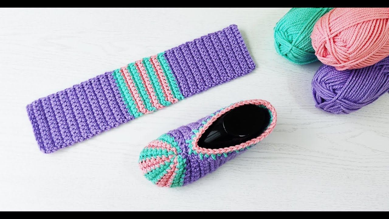 САМЫЕ ПРОСТЫЕ ТАПОЧКИ ЗА ЧАС!/KNITTED SLIPPERS/GESTRICKTE HAUSSCHUHE/ZAPATILLAS DE PUNTO